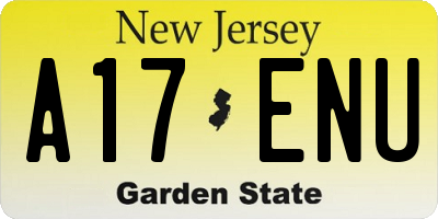 NJ license plate A17ENU