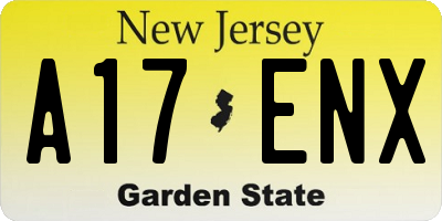 NJ license plate A17ENX