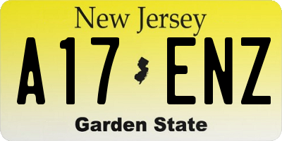 NJ license plate A17ENZ