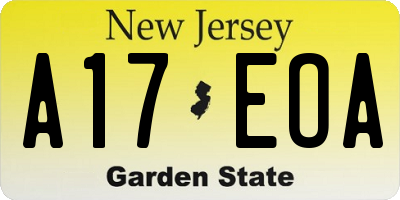 NJ license plate A17EOA