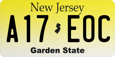 NJ license plate A17EOC