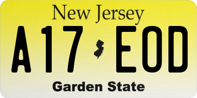 NJ license plate A17EOD