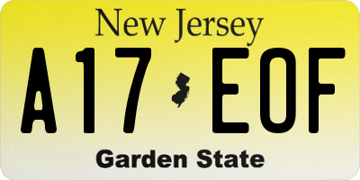 NJ license plate A17EOF