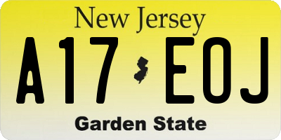 NJ license plate A17EOJ