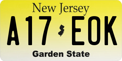 NJ license plate A17EOK