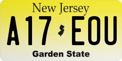 NJ license plate A17EOU