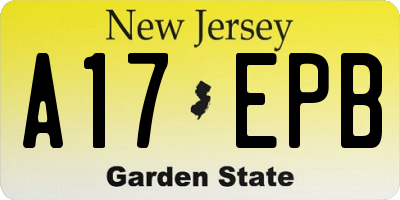 NJ license plate A17EPB