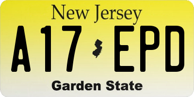 NJ license plate A17EPD