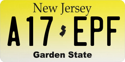NJ license plate A17EPF