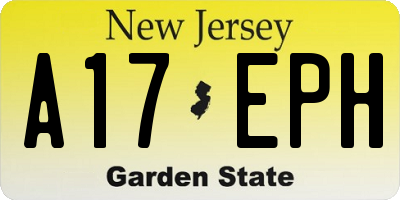 NJ license plate A17EPH