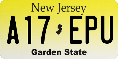 NJ license plate A17EPU