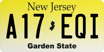 NJ license plate A17EQI