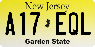 NJ license plate A17EQL