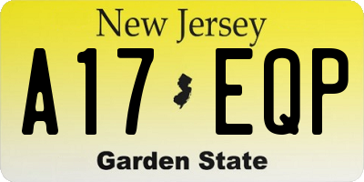 NJ license plate A17EQP