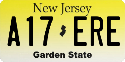 NJ license plate A17ERE