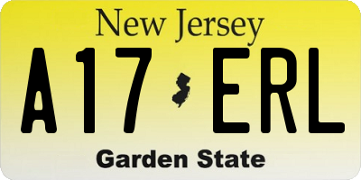 NJ license plate A17ERL