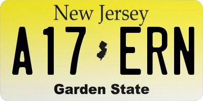 NJ license plate A17ERN