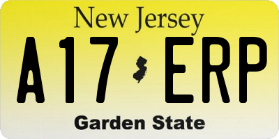 NJ license plate A17ERP