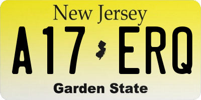 NJ license plate A17ERQ