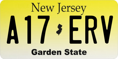 NJ license plate A17ERV