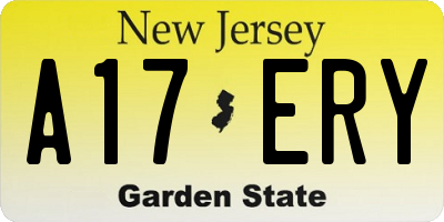 NJ license plate A17ERY