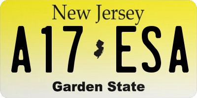 NJ license plate A17ESA