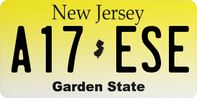 NJ license plate A17ESE
