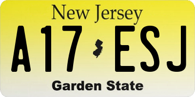 NJ license plate A17ESJ