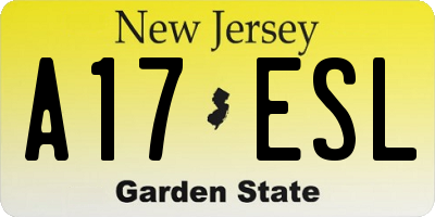 NJ license plate A17ESL