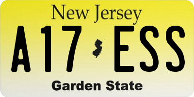 NJ license plate A17ESS