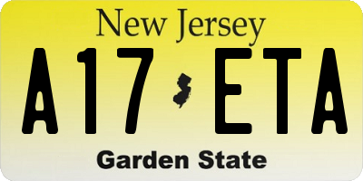 NJ license plate A17ETA