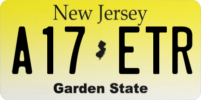 NJ license plate A17ETR