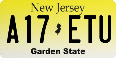 NJ license plate A17ETU