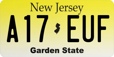 NJ license plate A17EUF