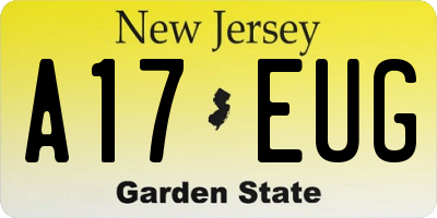 NJ license plate A17EUG