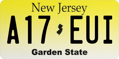 NJ license plate A17EUI