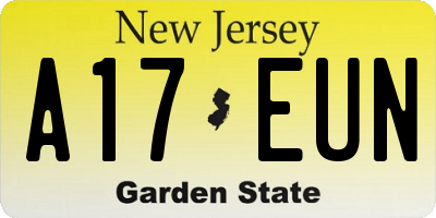 NJ license plate A17EUN