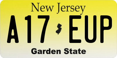 NJ license plate A17EUP