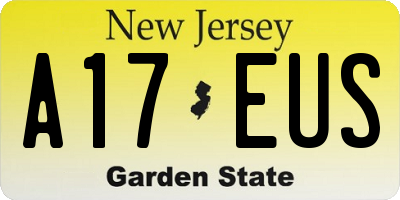 NJ license plate A17EUS
