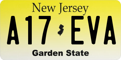 NJ license plate A17EVA