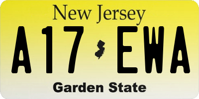 NJ license plate A17EWA