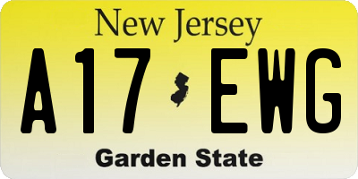NJ license plate A17EWG