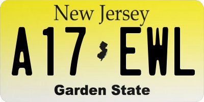 NJ license plate A17EWL