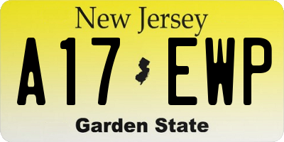 NJ license plate A17EWP