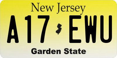 NJ license plate A17EWU