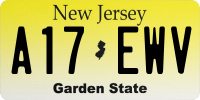 NJ license plate A17EWV
