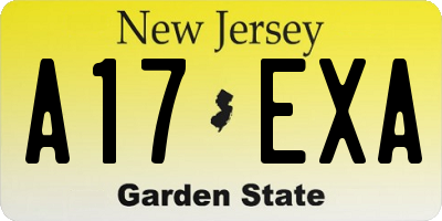 NJ license plate A17EXA