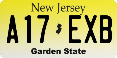 NJ license plate A17EXB