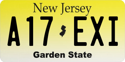 NJ license plate A17EXI