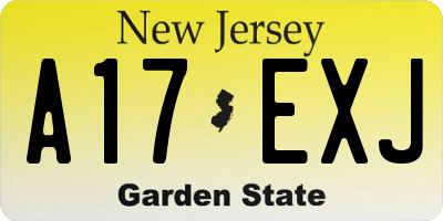 NJ license plate A17EXJ